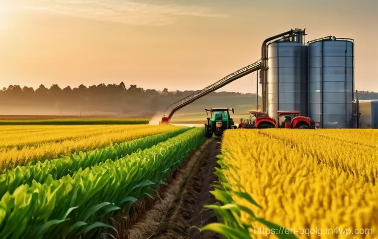 바이오연료 발전을 위한 정부 정책 - **Prompt:** A vibrant, optimistic scene depicting the convergence of government policy and advanced ...