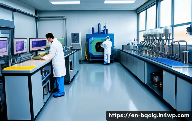 바이오연료 발전의 기술적 연구 결과 - A high-tech biomass conversion laboratory scene showcasing advanced pretreatment processes: detailed...