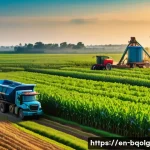 바이오연료 발전의 경제적 효과 - A vibrant rural agricultural landscape showing diverse biofuel crops such as corn, sugarcane, and so...
